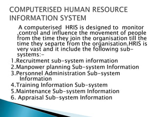 Human resource informtion system ppt | PPTX