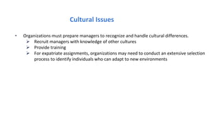 Human resource issues in trans cultural organisation | PPTX