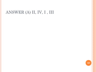 ANSWER (A) II, IV, I , III




                             157
 
