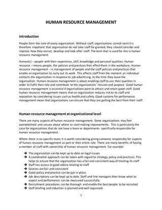 Hrm Policy Example Human resource management | DOCX