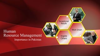 Human
Resource Management
Importance in Pakistan
Inspire
Others
Work Smart
Exceptional
Results
 