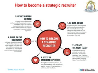 How to become a strategic recruiter
Monday, August 30, 2021
 