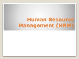 Human Resource
Management (HRM)
 