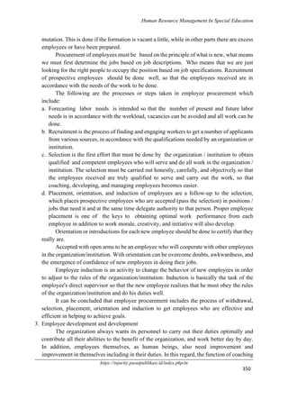 Human Resource Management In Special Education | PDF