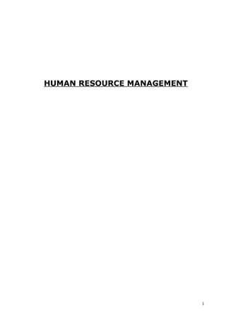 Human resource management notes mba