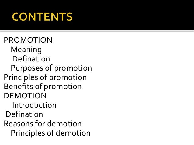 Concept Of Promotion And Demotion concept-of-promotion-and-demotion