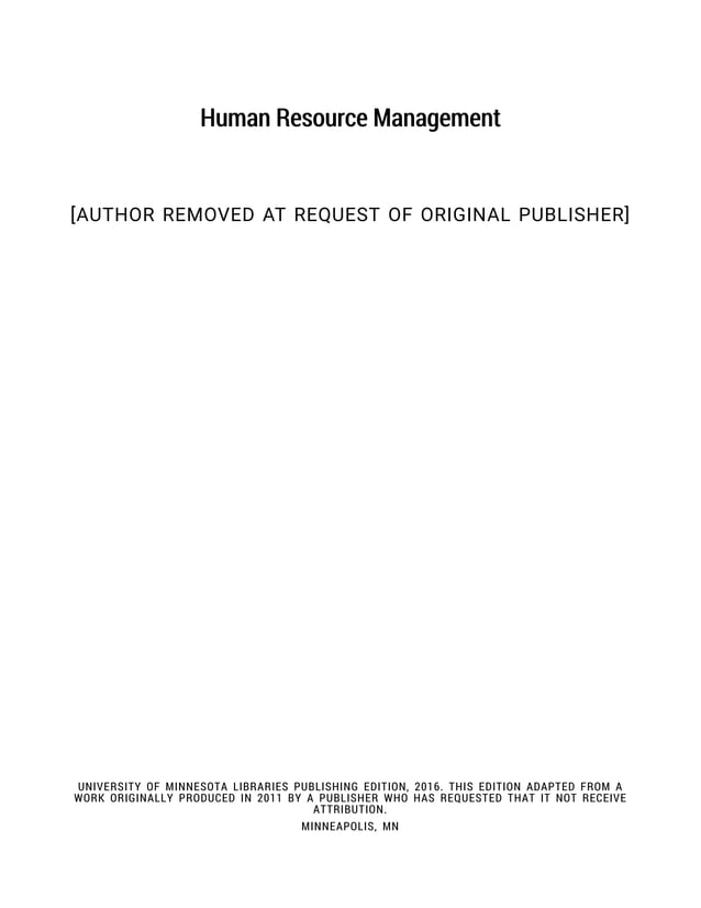 Human Resource Management Textbook Pdf