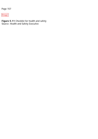 Page 157
Image
Figure 5.11 Checklist for health and safety
Source: Health and Safety Executive
 