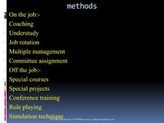 Methods of evaluation would be: