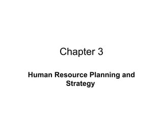 Chapter 3
Human Resource Planning and
Strategy
 