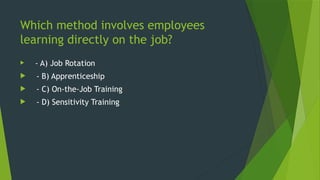 Methods of training in human resource planning and development | PPTX