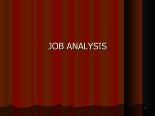 JOB ANALYSIS 
