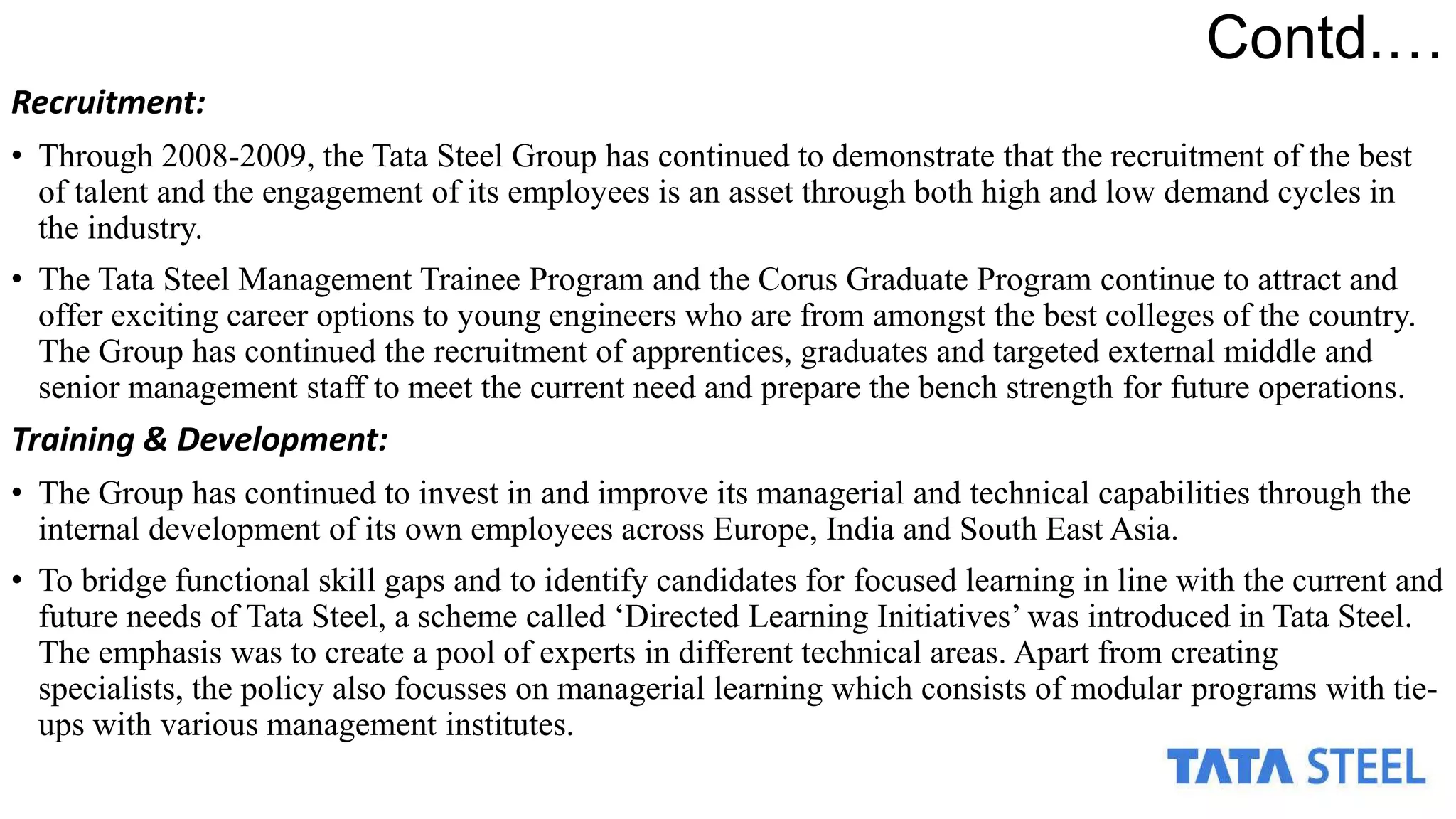 Human resource planning of TATA Steel Group | PPTX