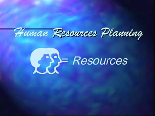 Human Resources Planning
Resources Planning
= Resources
 