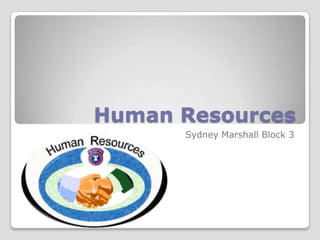 Human Resources
      Sydney Marshall Block 3
 