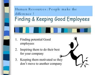 [object Object],[object Object],[object Object],Human Resources: People make the difference ! 