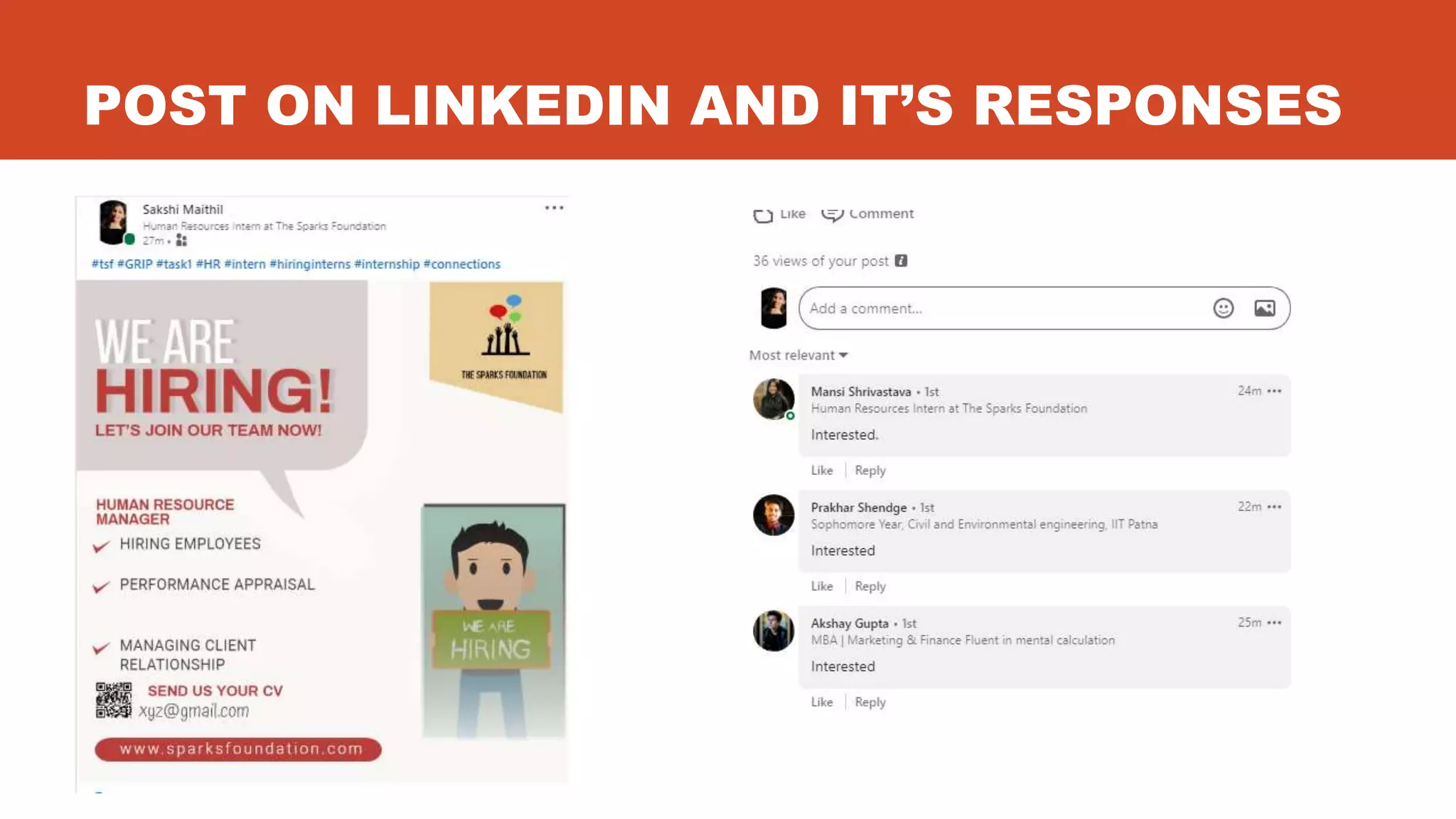 POST ON LINKEDIN AND IT’S RESPONSES
 