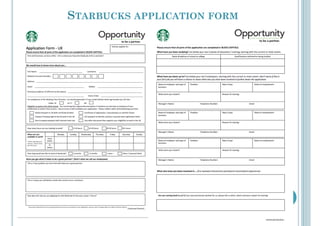 STARBUCKS APPLICATION FORM
 