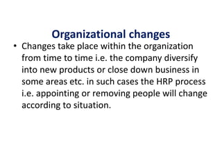 Organizational changes
• Changes take place within the organization
from time to time i.e. the company diversify
into new ...