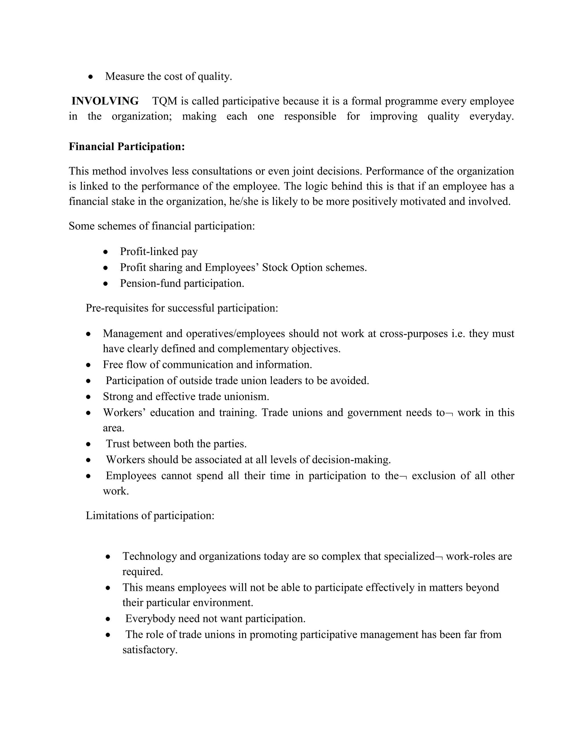 Peace and harmony between workers and management.