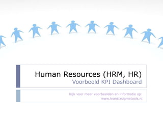 Human Resources (HRM, HR) Voorbeeld KPI Dashboard Kijk voor meer voorbeelden en informatie op: www.leansixsigmatools.nl 