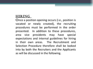 Human Resources Planning, Recruitment