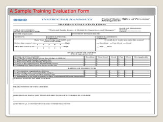 A Sample Training Evaluation Form
 