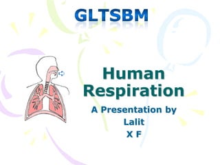 Human
Respiration
A Presentation by
      Lalit
       XF
 
