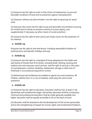 Human rights (by Advocate Raja Aleem) | DOCX
