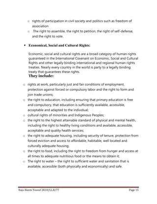 Human rights (by Advocate Raja Aleem) | DOCX