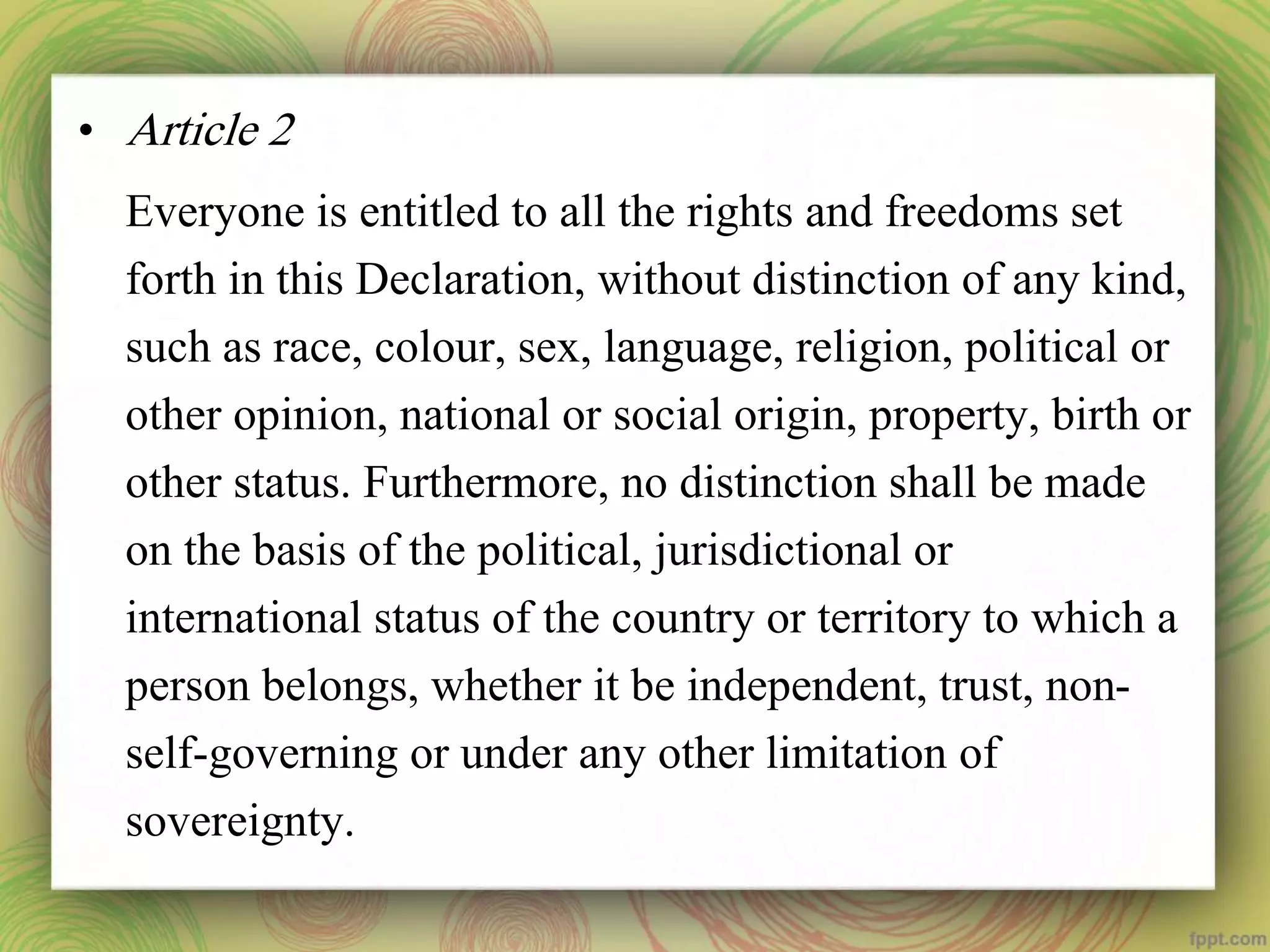 Human rights (Universal Declaration of Human Rights) | PPTX