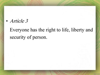 Human rights (Universal Declaration of Human Rights) | PPTX