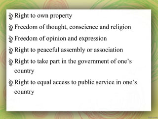 Human rights (Universal Declaration of Human Rights) | PPT