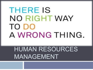 AREAS OF ETHICS IN
HUMAN RESOURCES
MANAGEMENT
 