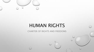 HUMAN RIGHTS
CHARTER OF RIGHTS AND FREEDOMS
 