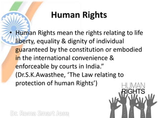 Provision of Human rights in Indian Constitution