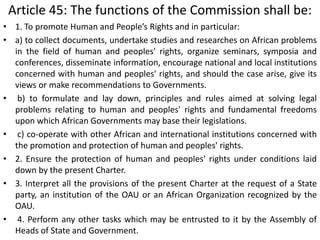 45 Human Rights Human rights 5th sem- Regional Conventions of HR; NHRC & SHRC | PPTX