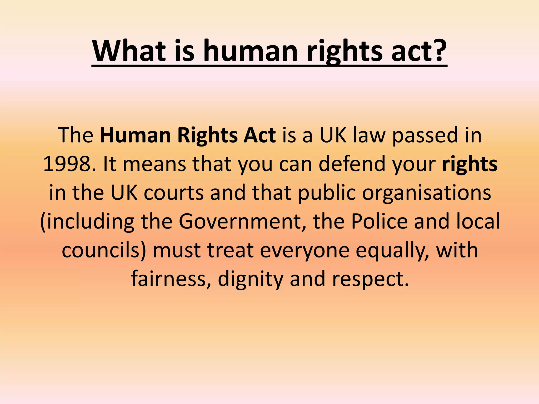 Human rights act 1998 | PPT