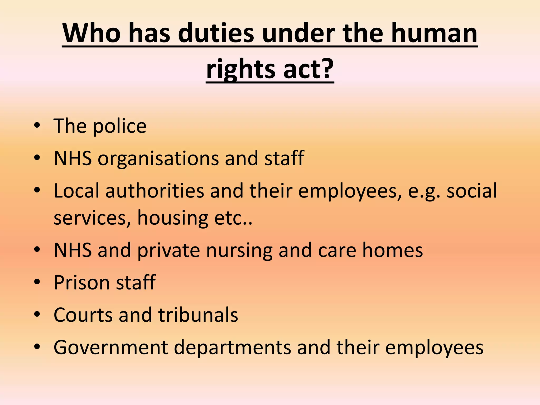 Human rights act 1998 | PPT