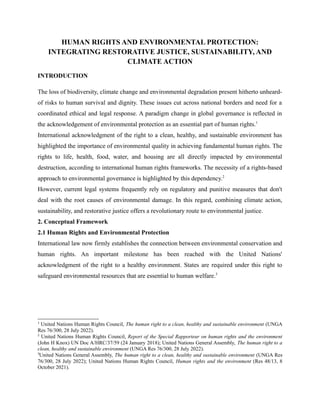 Integrating Human Rights, Restorative Justice, Sustainability, and ...