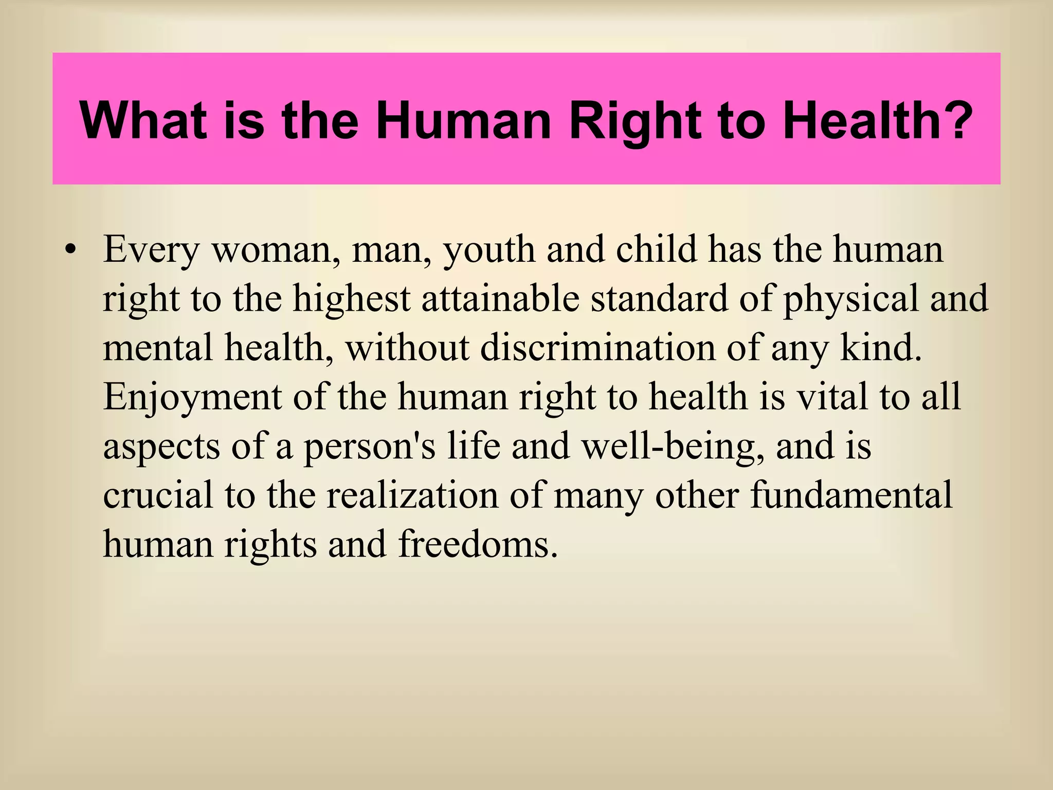 Human rights and Health | PPT