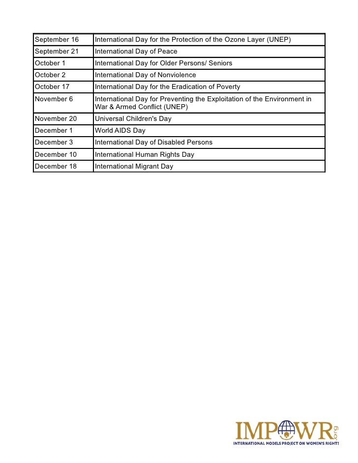 Human Rights Calendar 2012
