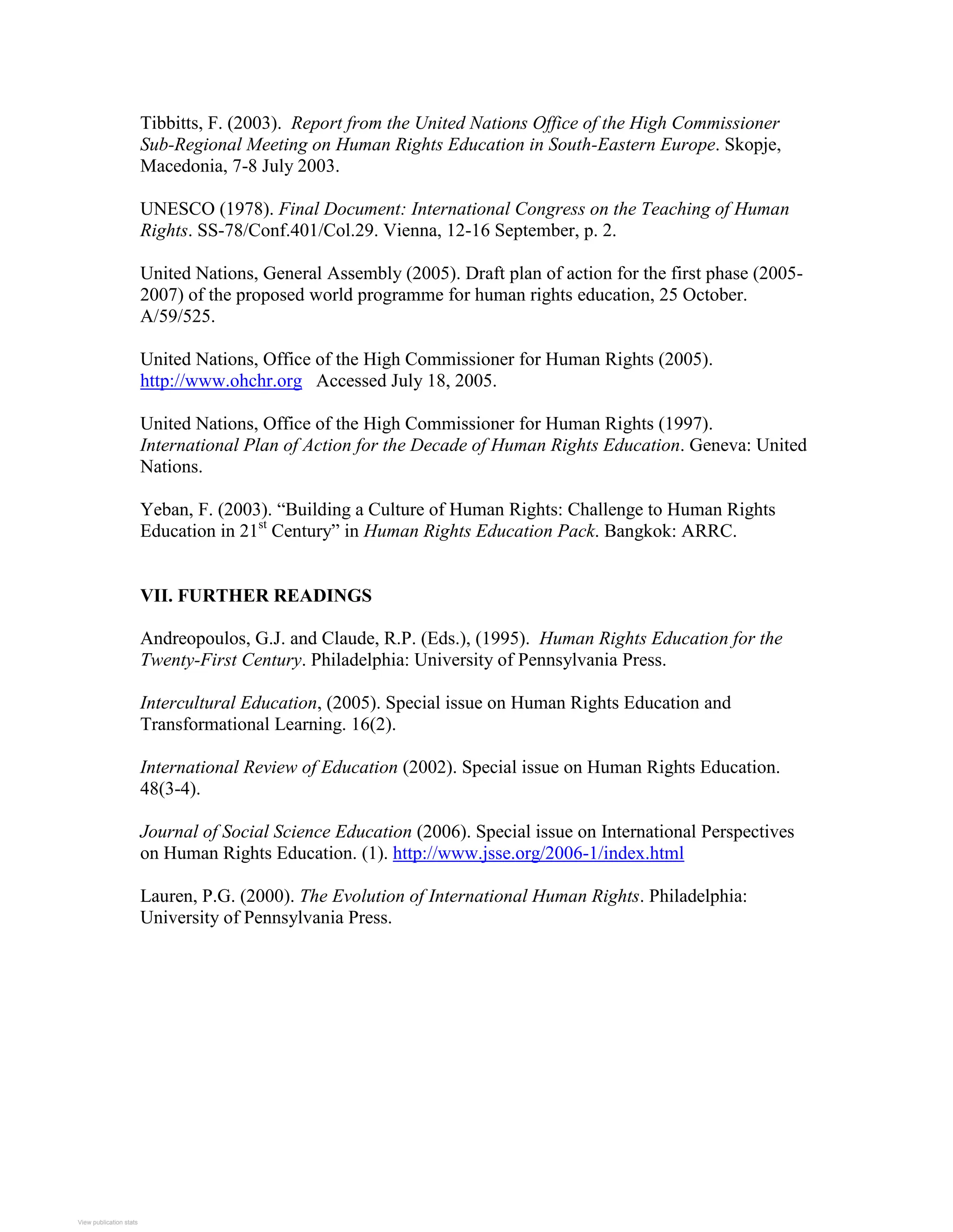 Educational Rights Document HUMAN RIGHTS EDUCATION | PDF