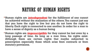 Imprescriptable In Human Rights HUMAN RIGHTS EDUCATION.pptx dddd | PPTX