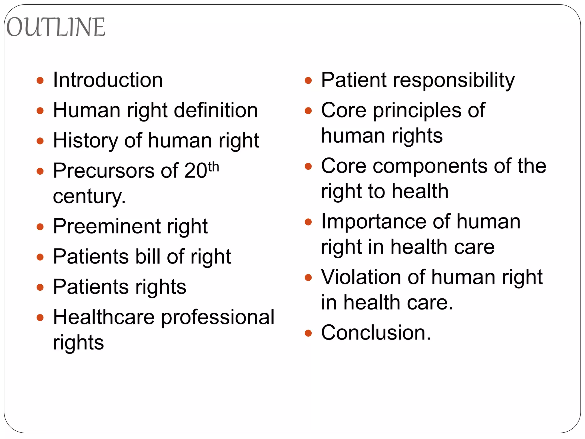 Human rights in healthcare industry | PPT