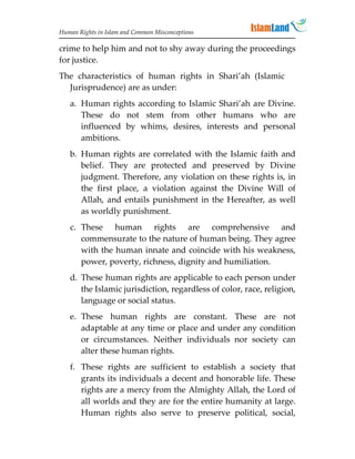 Human Rights In Islam And Common Misconceptions