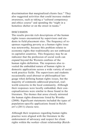 Client And Human Rights Human Rights Its Meaning and Practicein Social Work Field S.docx