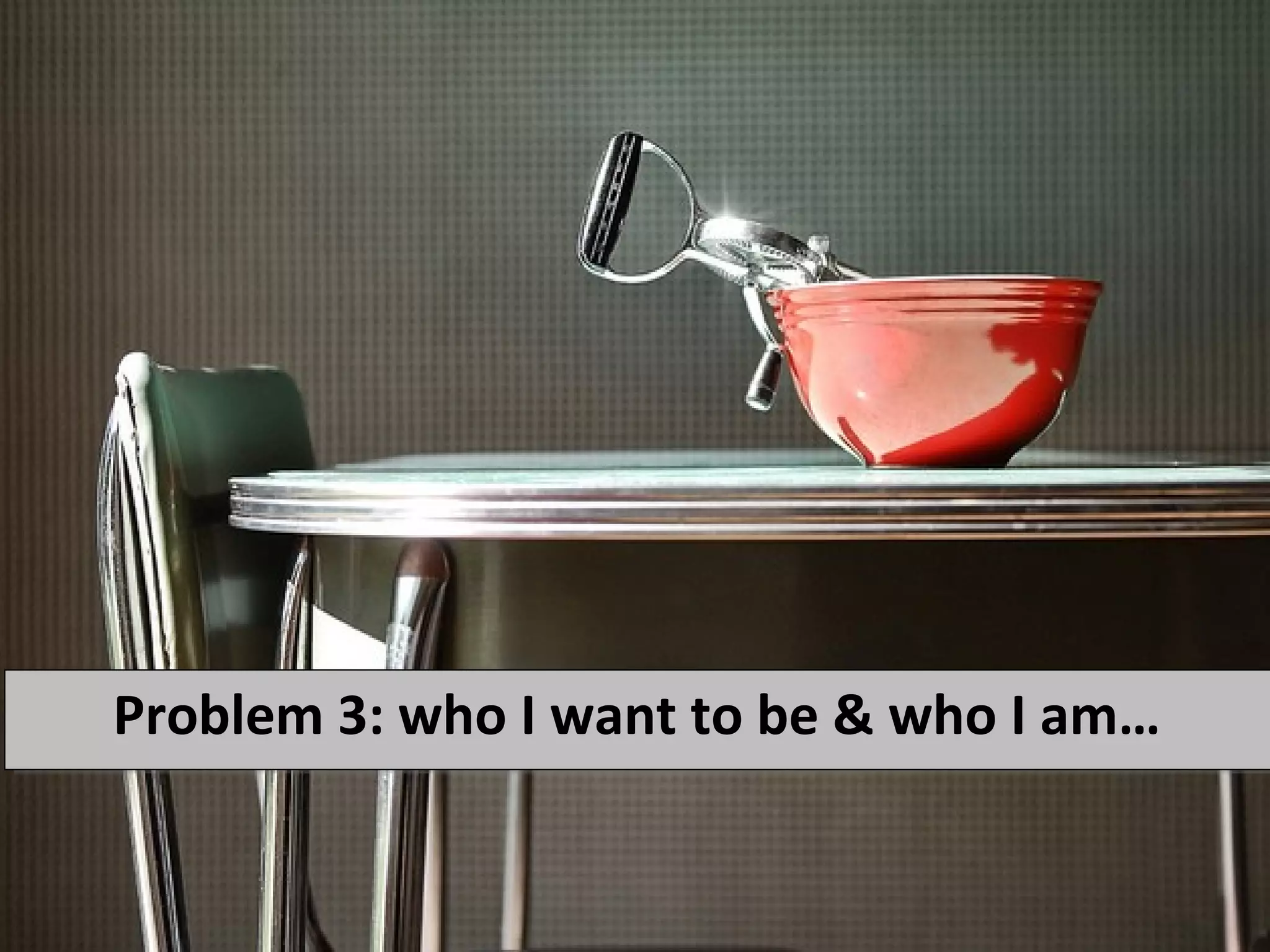 Problem 3: who I want to be & who I am…
 