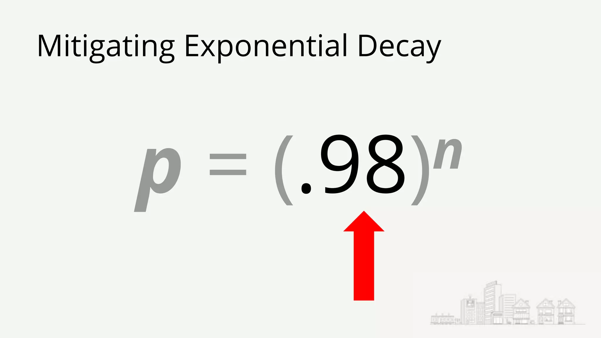 Mitigating Exponential Decay
p = (.98)n
 
