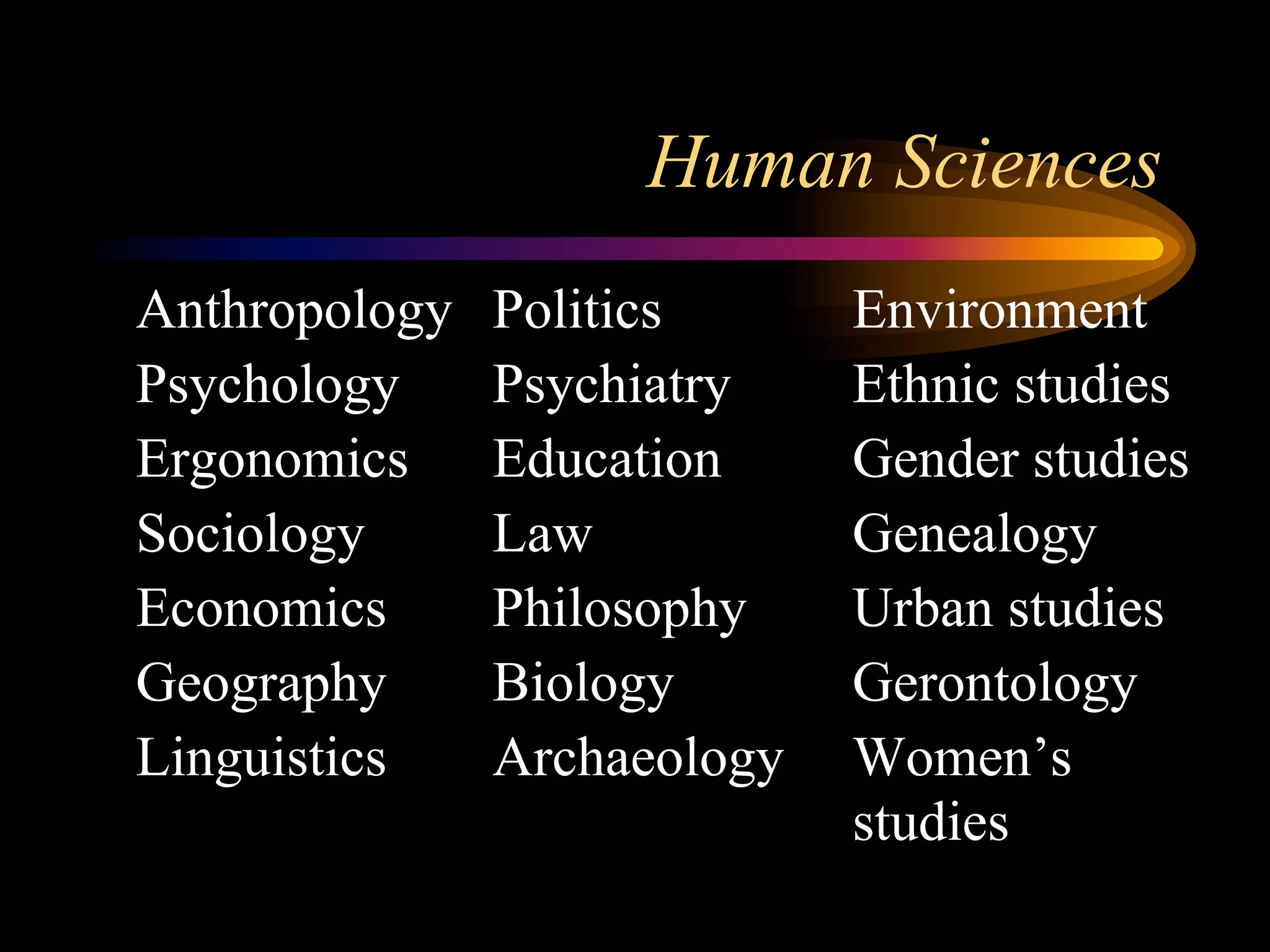 Human Sciences
 
